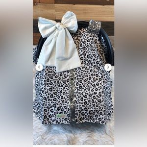 Leopard infant car seat cover canopy